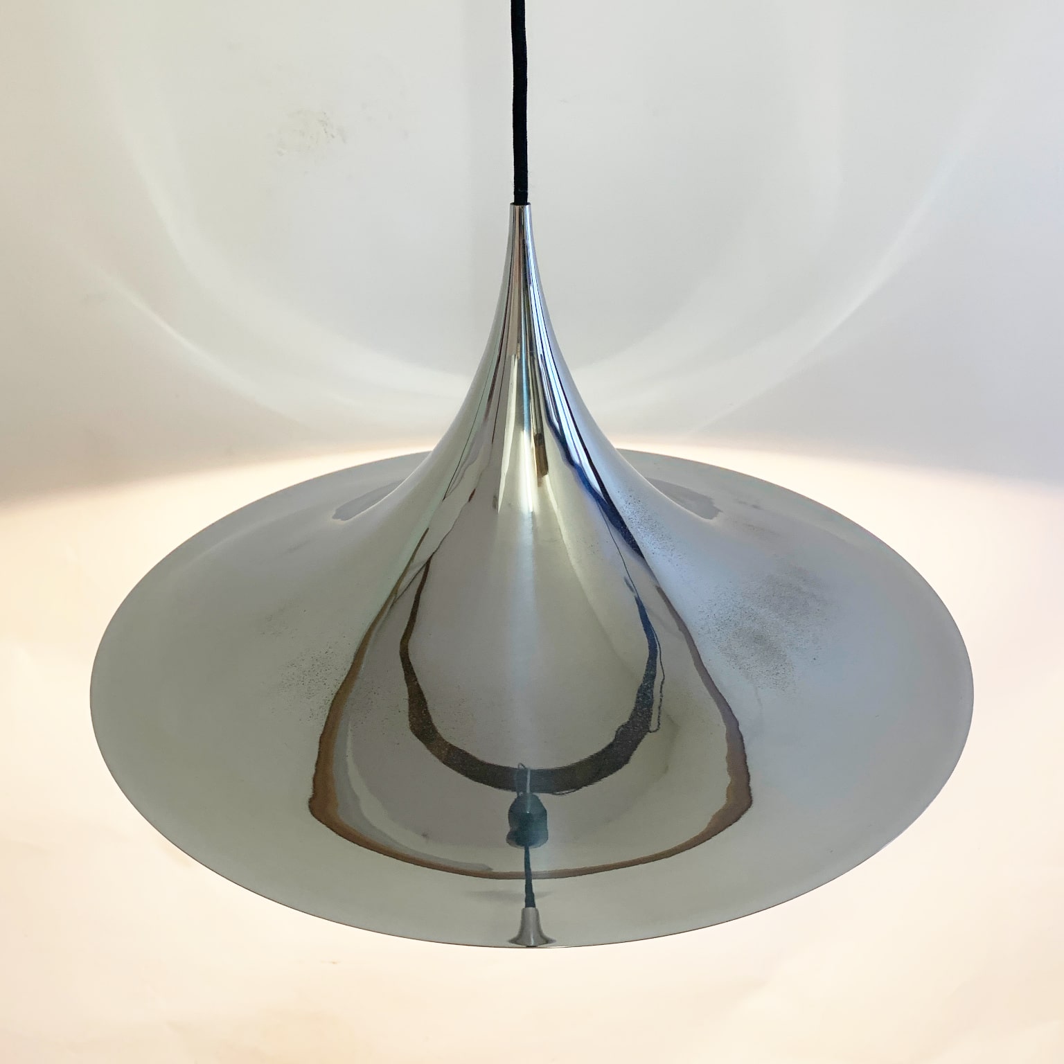 Bonderup & Thorup per Fog & Morup <br> Lampada a sospensione cromo, anni 70 - immagine 2