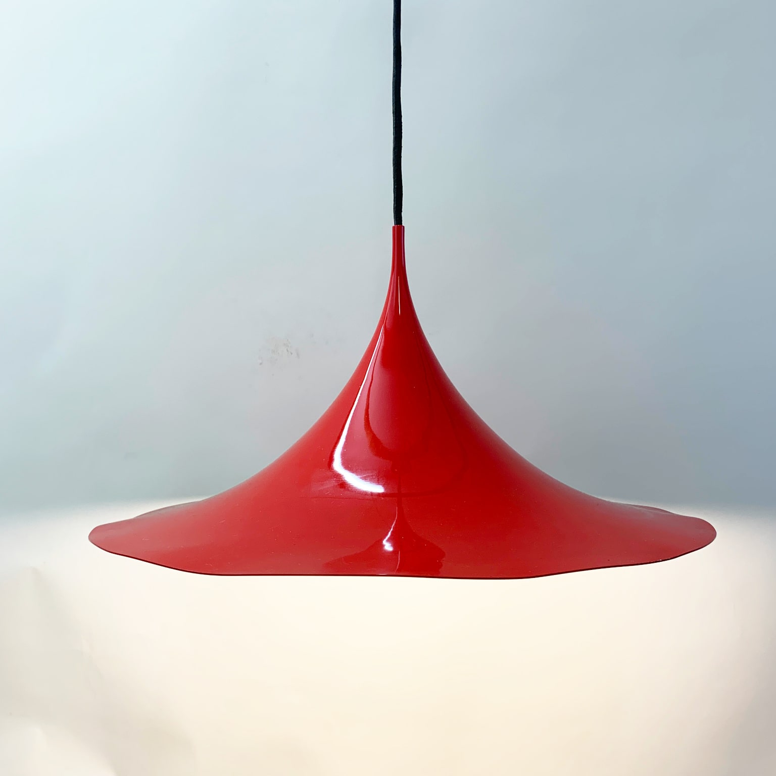 Bonderup & Thorup per Fog & Morup <br> Lampada a sospensione rossa, anni 70 - immagine 4