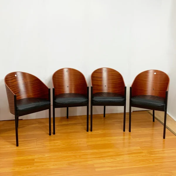Philippe Starck per Driade <br> Gruppo di 4 sedie mod. Costes, anni 80