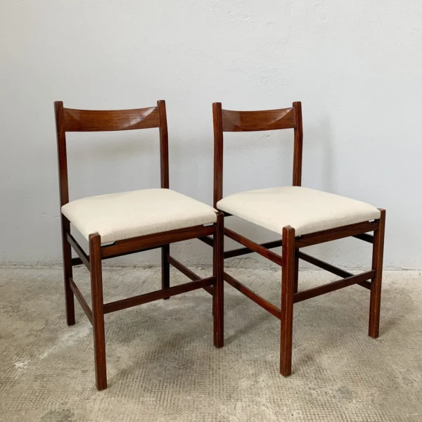 Luigi Massoni per Mobilia <br> Coppia di sedie in palissandro, anni 60