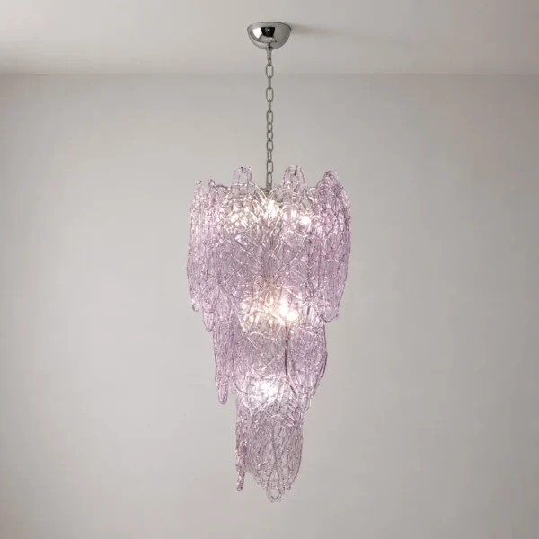 AV Mazzega <br> Lampada a sospensione in vetro mod. Ragnatela, anni 70