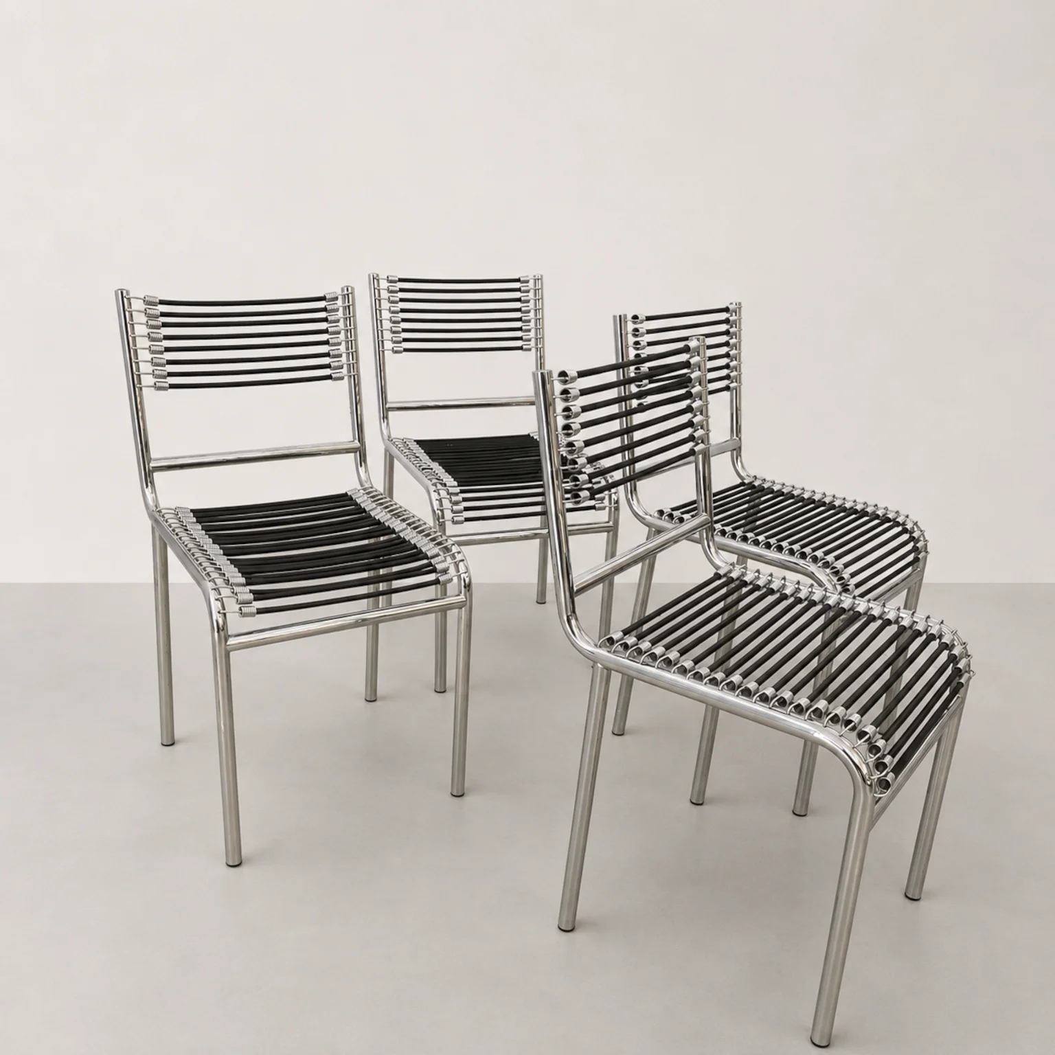 Renè Herbst per Palluco <br> Gruppo di sedie della serie Sandows mod. 101, anni 80 - immagine 9